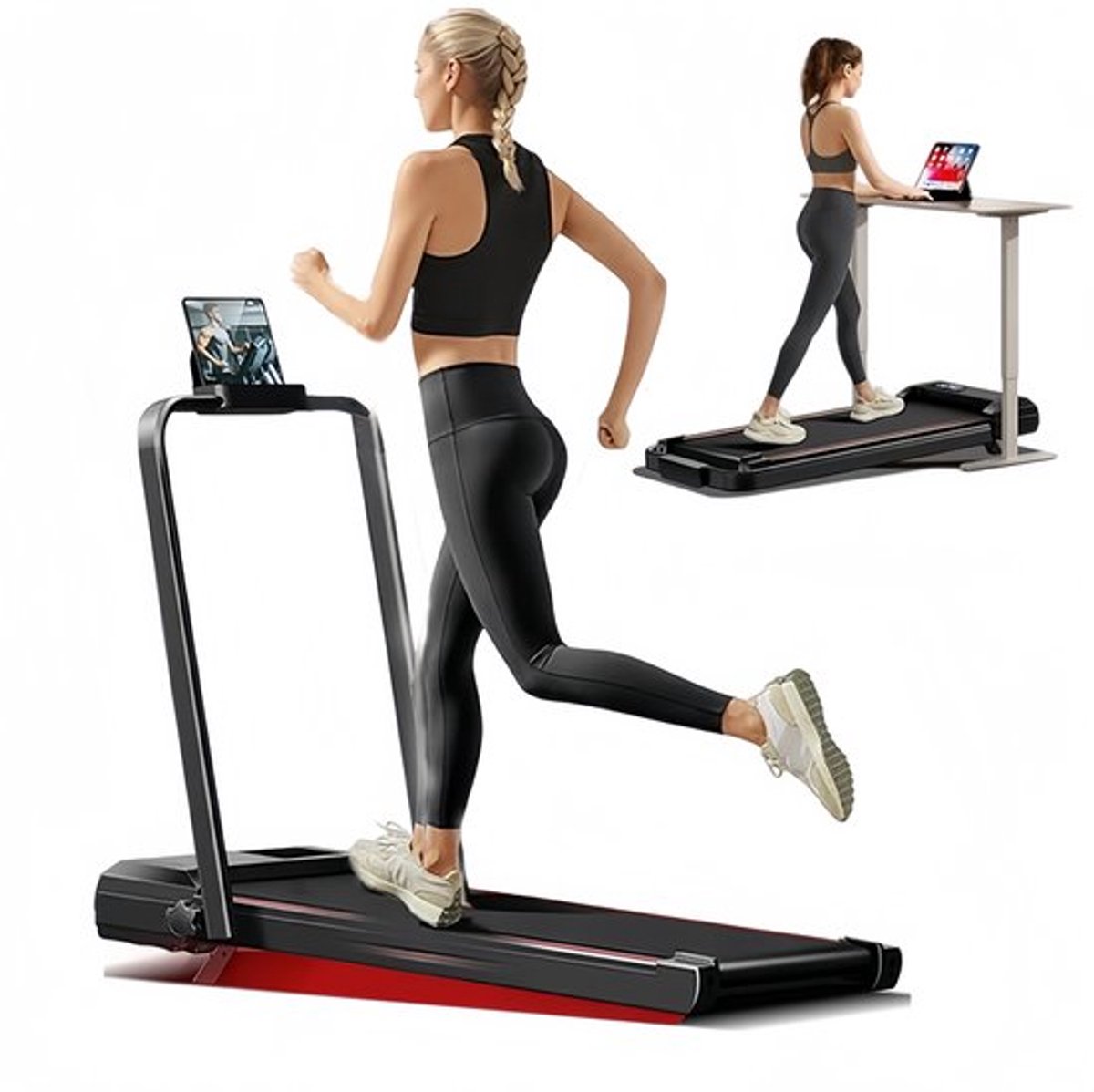 Opvouwbare loopband voor thuisgebruik met hellingfunctie (tot 9%) en een maximale snelheid van 12 km/u. Uitgerust met een borstelloze motor van 3,0 pk, 12 voorgeprogrammeerde programma's en een maximale belasting van 136 kg.