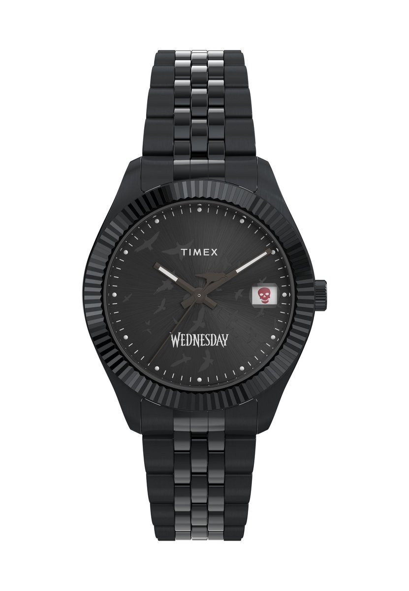 Timex Timex X Wednesday Timex Legacy Quartz Analoog Horloge Zwart Kast: 100% Roestvrij Staal | Armband: 100%Roestvrij Staal 36 TW2Y19600YH