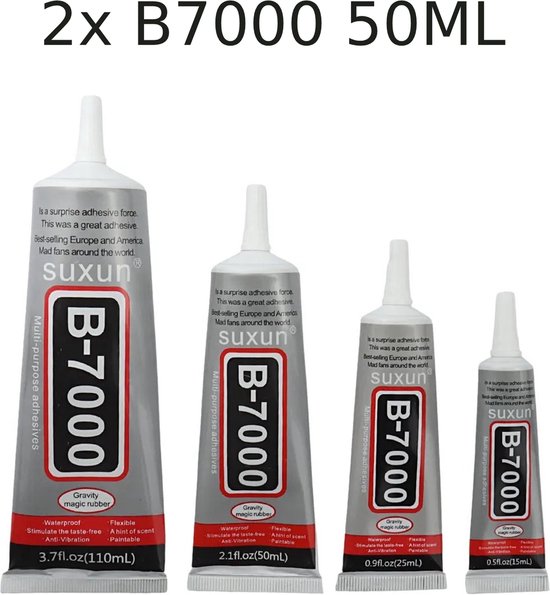 B7000 Lijm 50 ML – Voordeelverpakking (2 x 50 ml) – Voor smartphones, tablets, sieraden en meer