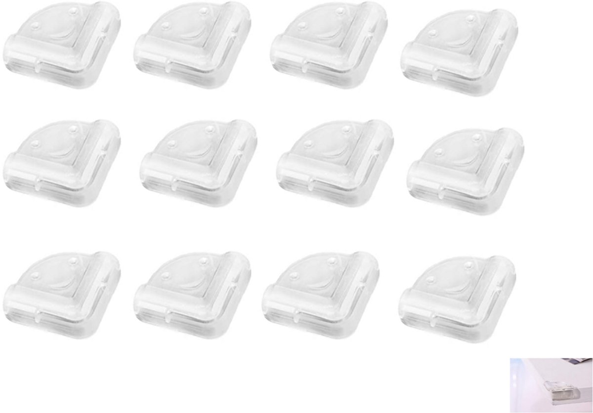 Image of 12 stuks babytafelhoekbeschermers - Tafelhoek beschermers - Hoekbeschermers baby - kindveilige hoeken - transparante hoekbeschermer