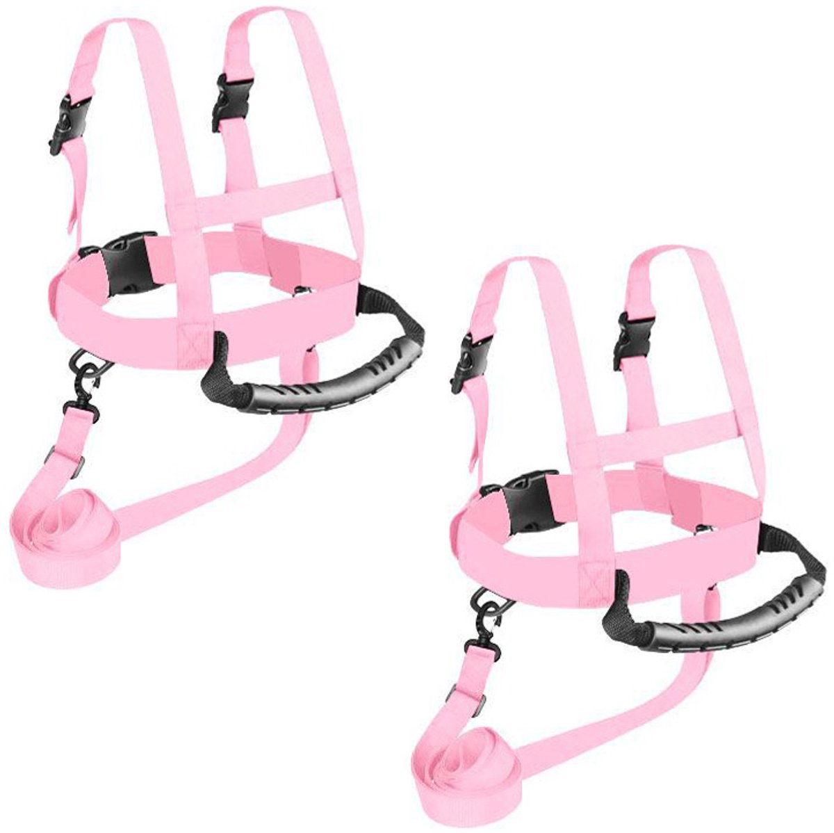 Image of 2-stuks Skituigje kinderen - Snowboard Beginners - Kindertuigje - Skigordel met handgreep aan de achterkant - Met verstelbare riemen - Skiriem - Skitrainingsgordel - Skiveiligheidsgordel - Voor skiën, schaatsen, training - Roze