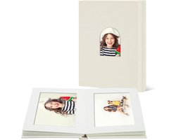 Allecto Premium - Klein Fotoalbum 10 x 15 cm voor 20 foto's - Linnen Omslag - Huwelijksreizen - Beige - Ruimte om te Beschrijven