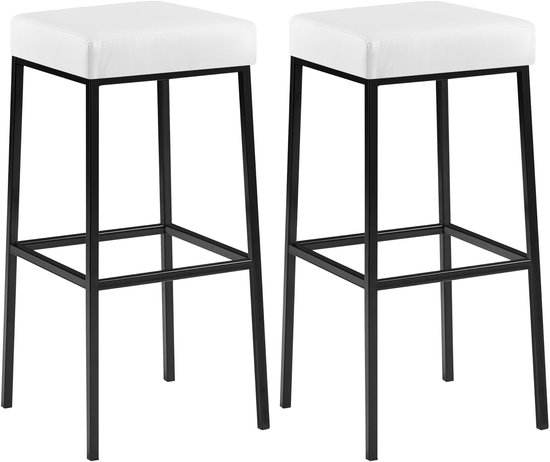 Set van 2 krukken in ribfluweel met zwarte metalen poten H65 cm - ARUS - CaliCosy