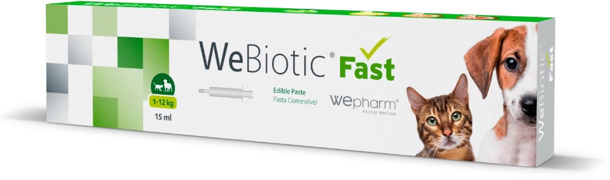 WePharm WeBiotic Fast Pasta - 15 ml - Ondersteunt Bij Diarree - Ondersteuning Van de Darmen en Spijsvertering bij Honden en Katten - Natuurlijk Supplement