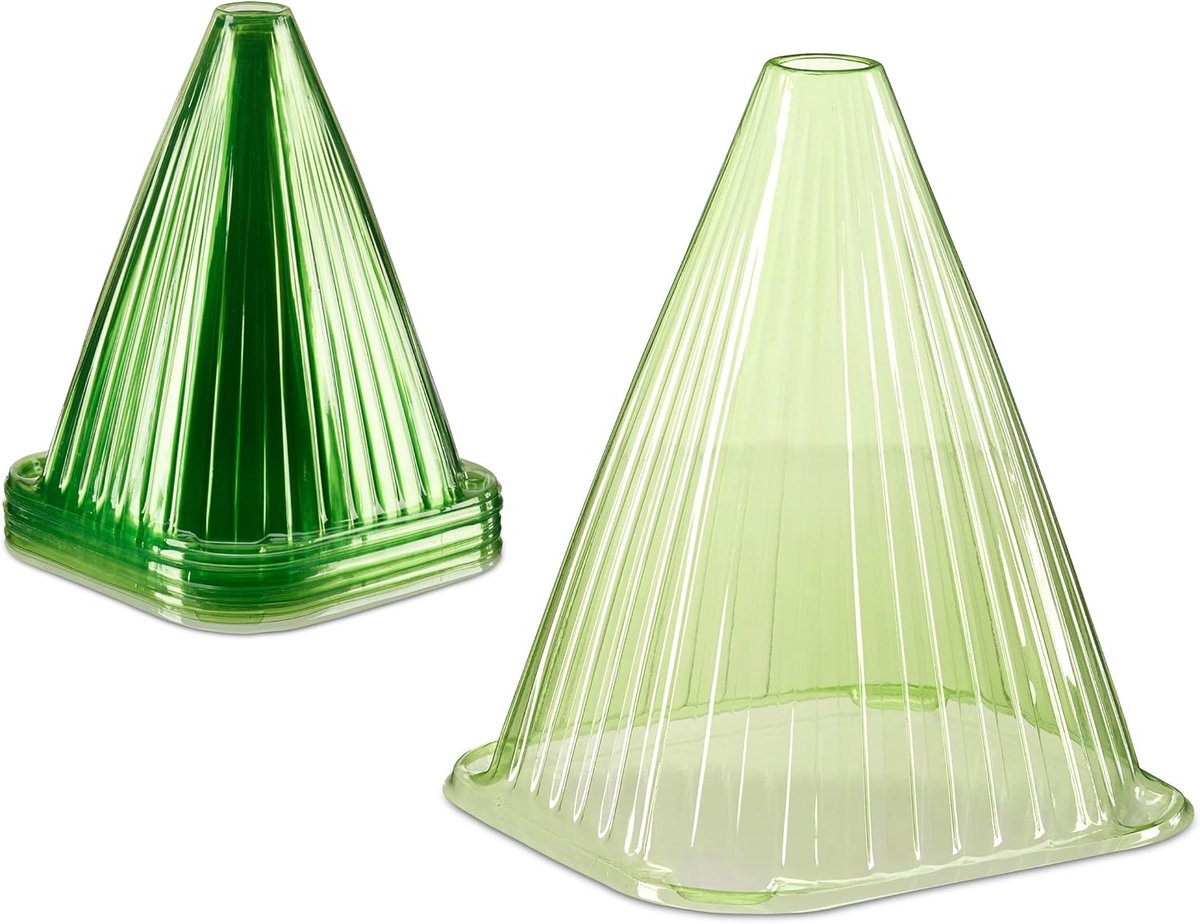 Vorstbescherming & Kweekhulp - Plantenkappen 12 Stuks - Voor Tuin, Moestuin & Buitenplanten - 19 x 22 cm - Groene Kunststof Beschermhoezen