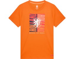 Nederlands Elftal Big Logo T-Shirt Vrouwen - Maat L - Oranje - KNVB - Voetbal - Shirt - Officiële Merchandise