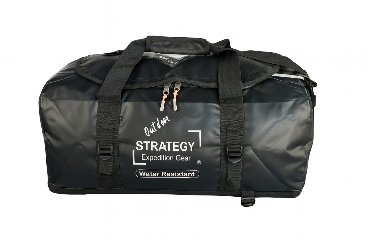 3-in-1 Duffel Reistas – Draagbaar als Rugzak, Schoudertas én Handtas Zwart maat S 45 liter