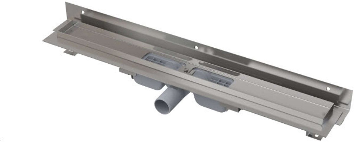 Alcadrain Douchegoten - Douchegoot Flexible Low 105 cm, met verstelbare manchet aan de wand, roestvrij staal APZ104-1050