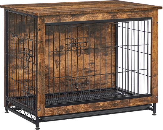 ACAZA Hondenbench - Bench - Hondenhok - 82x56x64 cm - Vintage Bruin - Hondenkooi - Bench Hond