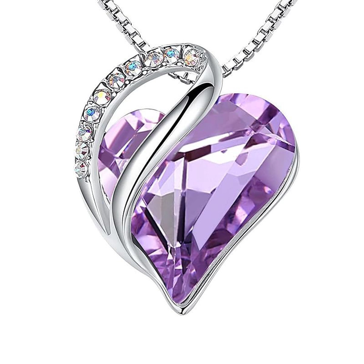QoF Kristal Hart Paars – Ketting Lengte 45cm
