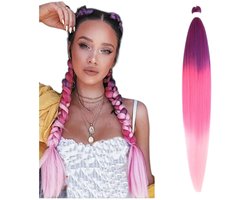 Frazimashop- Vlechthaar mix kleur – 1 Stuk – Haar Extensions 65 cm – Synthetisch Kanekalon – Klitvrij & Hittebestendig – Braids Hair-crochet braids of fantasie-vlechten