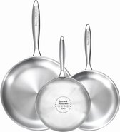 Batterie de cuisine 3 pièces en acier inoxydable Savoré Kitchen - Ø 20, 24, 28 cm Casseroles et poêles - Induction - Pan - Poêles à frire - Batteries de cuisine - Batterie de cuisine