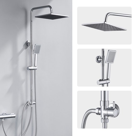 DERW Max Douchesysteem Met omstelling - Regendouche - 109 cm Stang - Chroom