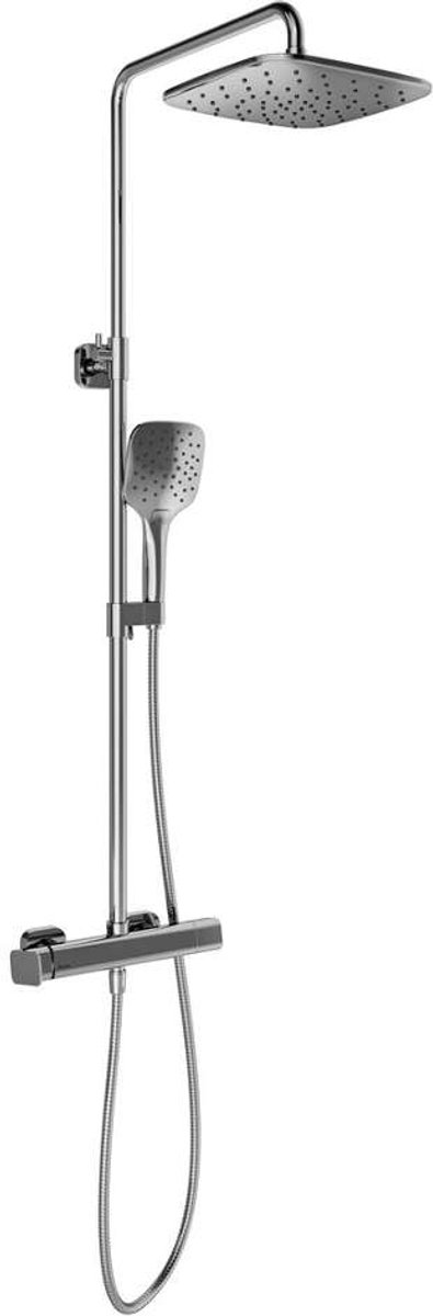 Ravak 10° Free - Doucheset met kraan, 25x25 cm, 3 stralen, chroom X070171