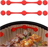 Aimants Silicone Pour Friteuse à Air - Fixation Papier Sulfurisé, Résistant Haute Température, Couleur Rouge