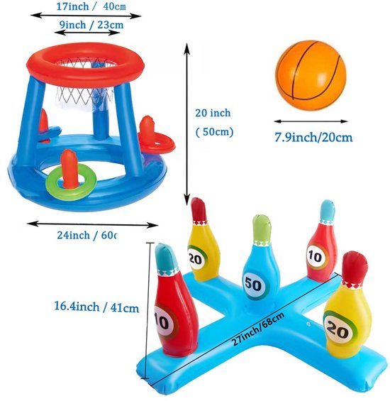 Ibenzoa® Complete Opblaasbare Zwembadspeelset voor Zomerplezier en Watergevechtspellen voor Kinderen en Volwassenen van Ibenzoa — afbeelding 3