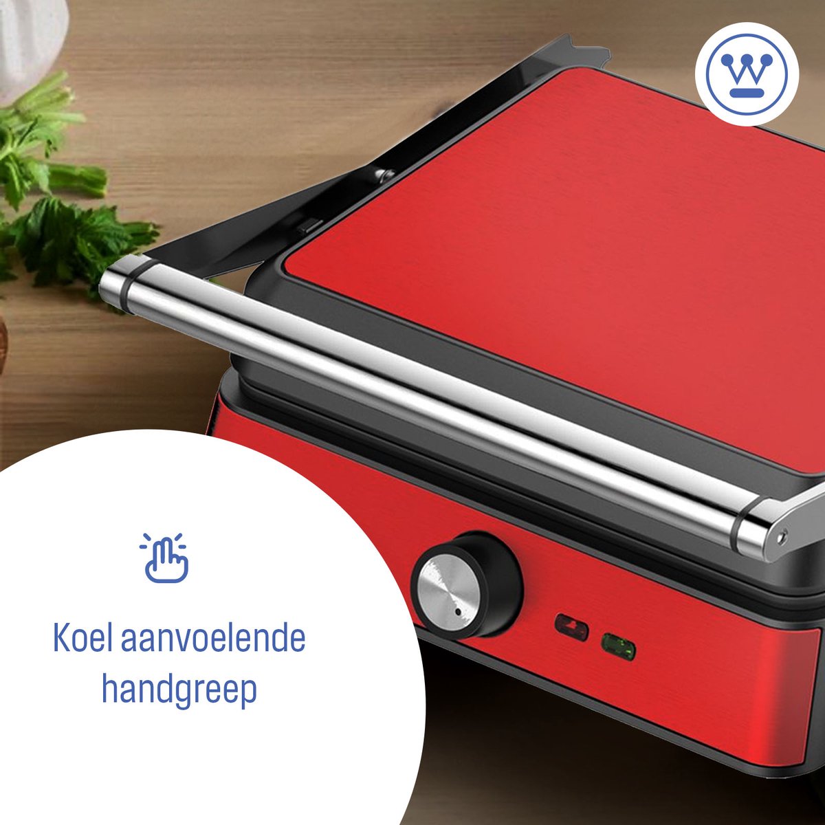 Westinghouse Retro Contactgrill - Rood thumbnail 5