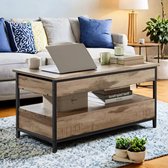 MAZAZU - Salontafel - Woonkamer - Camel Bruin + Zwart - 100x50x48cm