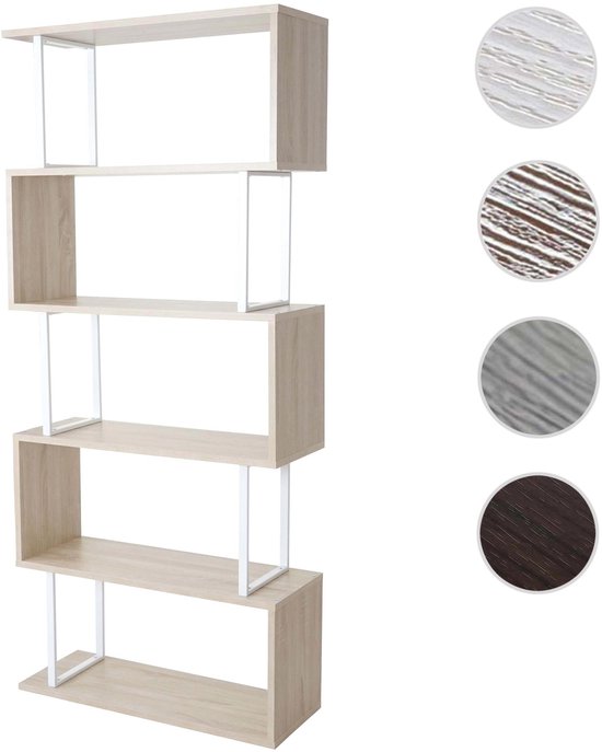 Boekenkasten 192 x 70 x 25 cm Staande plank grijs Ruimteverdeler – RICOO Boekenplank WM070-PL