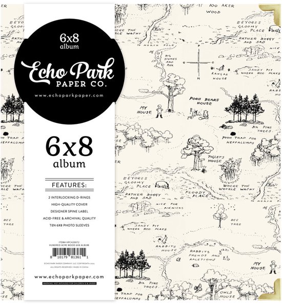 Album Echo Park - La Maison de Winnie l'ourson, 6 x 8 pouces, Bébé Blocks , Blue (HPC420072)