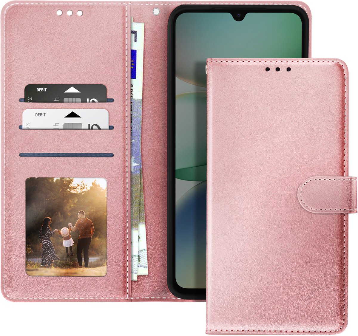 Avizar Foliohoes Geschikt voor Xiaomi Redmi A5 Videodrager, Champagneroze