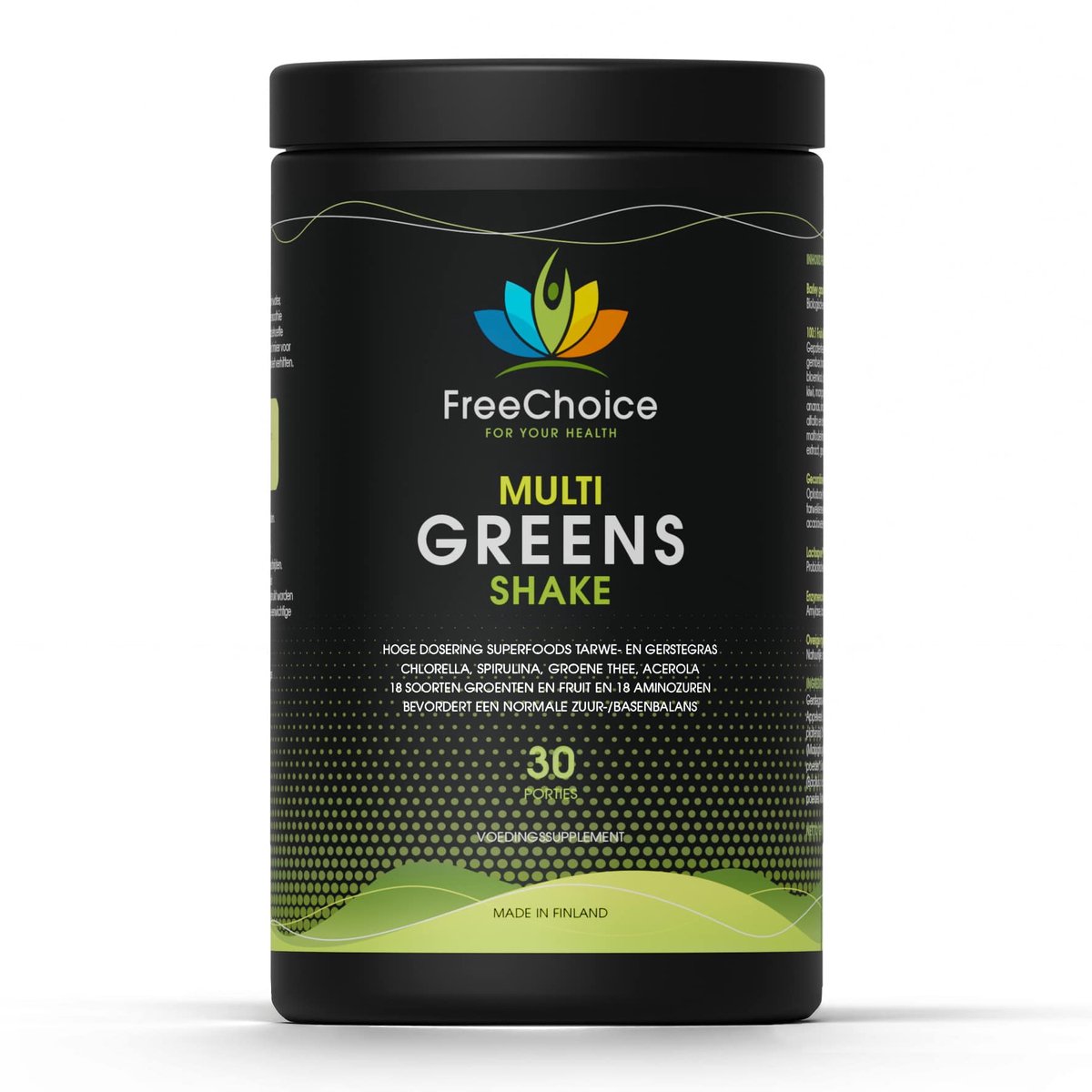Goedkoopste Multi Greens Shake - 30 porties - met tarwe- en gerstegras, spirulina, chlorella en veel meer