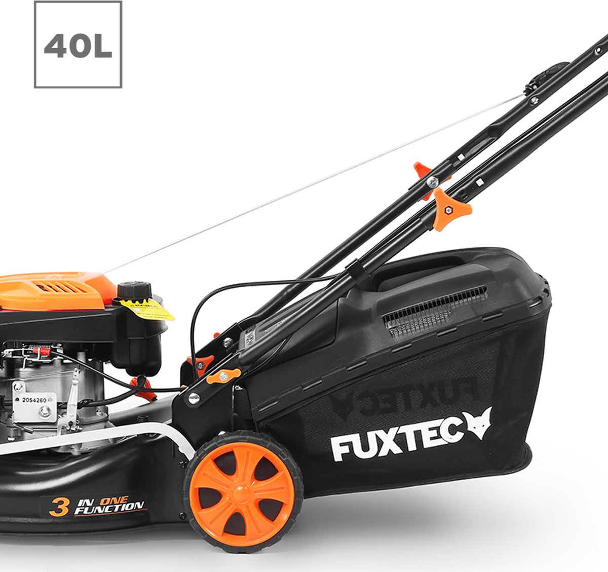FUXTEC FX-RM4346 Benzine Grasmaaier – 3-in-1 – 43 cm – Zelfrijdend met Achterwielaandrijving – Mulchfunctie & 40L Opvangbak – Big Wheels – foto 2