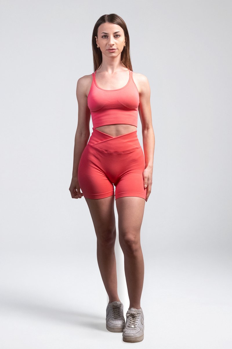 Empire Embodied Venus Short Dames - High Waist Naadloos Squat Proof - Scrunch Yoga Short en Fitness Short - Gerecycled Polyamide - Roze - Maat XL