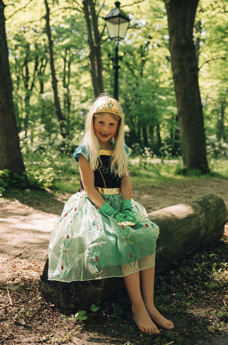 Frozen prinsessenjurk - prinsessenjurk meisje - Anna jurk - maat 98/104 - verkleedkleren meisje- tiara - kroon - toverstaf — afbeelding 6