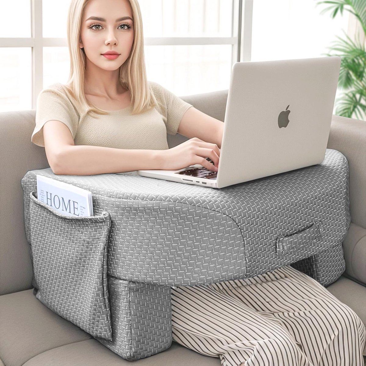 Verstelbaar Leeskussen met Extra Armleuning - Ideaal voor Laptop en Gaming in Bed, Vloer of Bank
