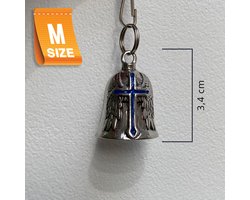 Gremlin Bell Wings and Cross Blauw | Guardian Bell | Leuk motor cadeau voor een biker