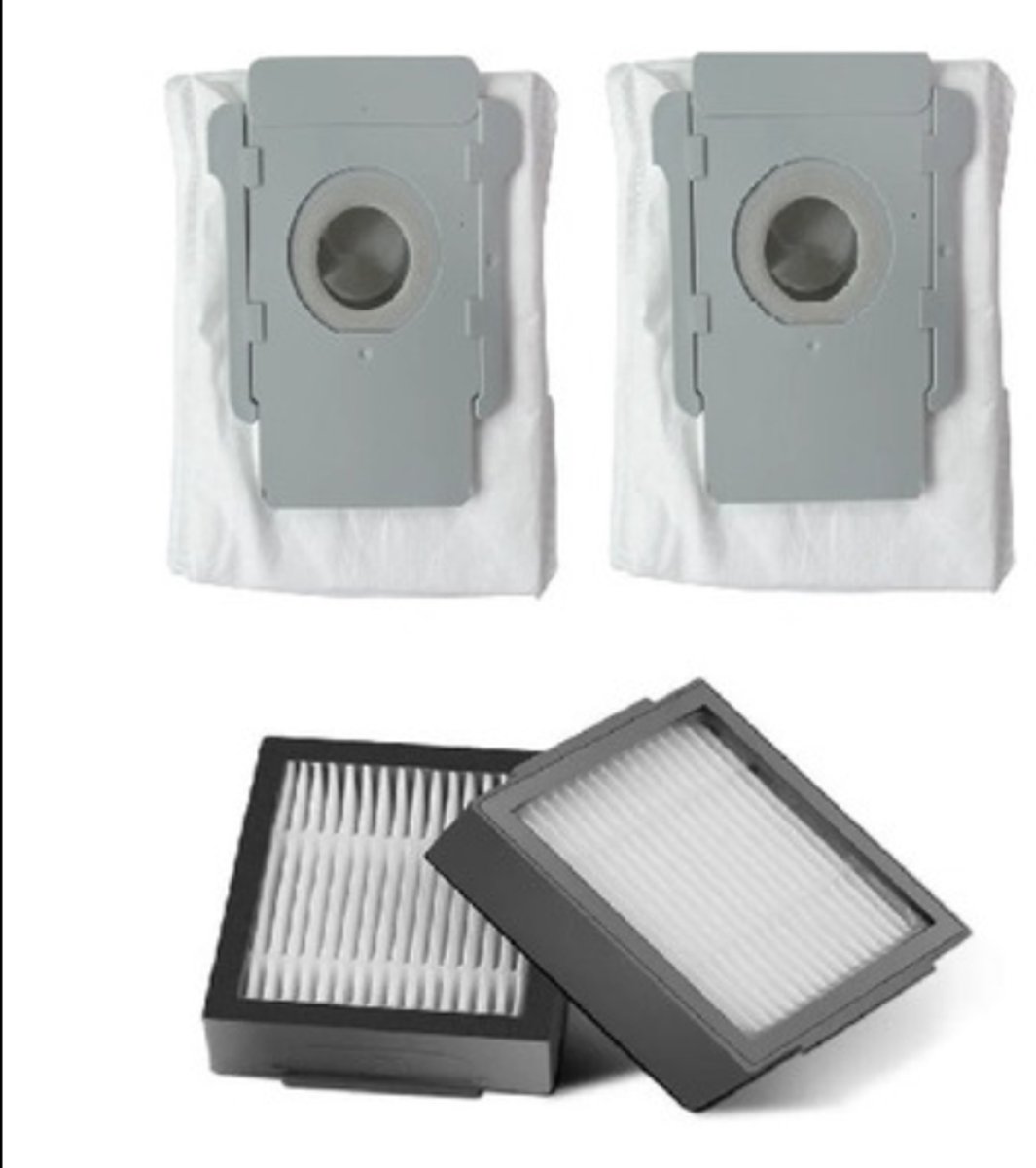 Reserveonderdelen - Geschikt voor iRobot Roomba Combo i7 E5 E6 - stofzuigeraccessoires - 2 filters en 2 stofzuigerzakken
