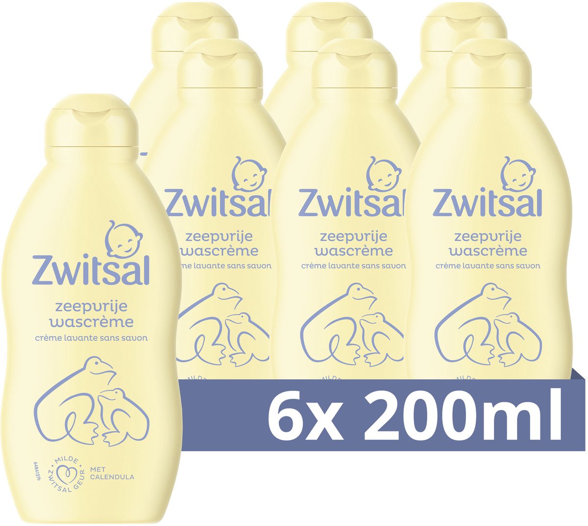 Goedkoopste Zwitsal Zeepvrije Wascrème - Baby - helpt de natuurlijke huidbarrière te beschermen - 6 x 200 ml