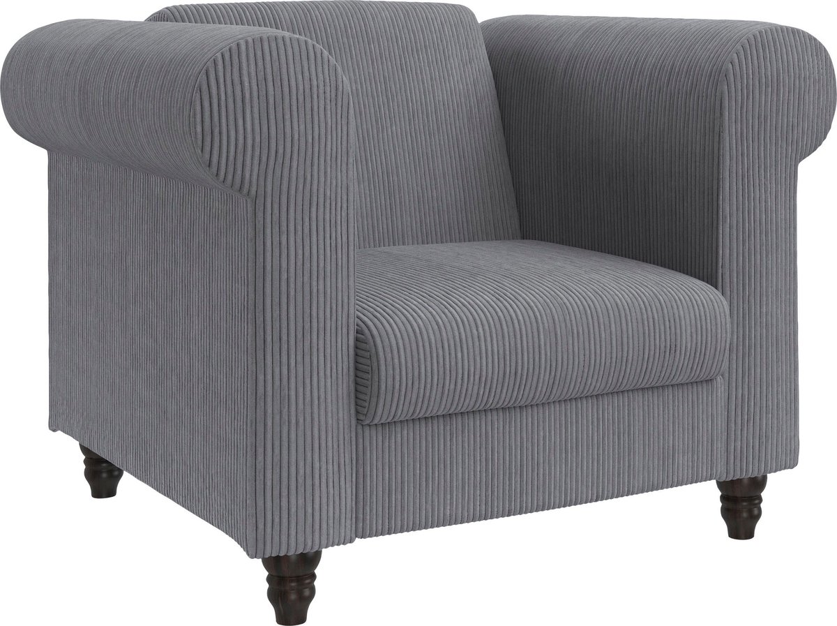 Notio Living Felix II-Chaise longue en tissu gris Grijs