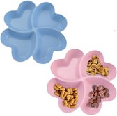 Snackborden met 4 Vakken - Snackschalen - Snackdienblad - Dienbladen - Snackplaat - Feestje - Fruitbord - Hapjes/chips Serveerschaal - Plastic Snackborden - Fruitborden van Kunststof - Herbruikbaar - Hartvormige - Voor snoep, snack, noten