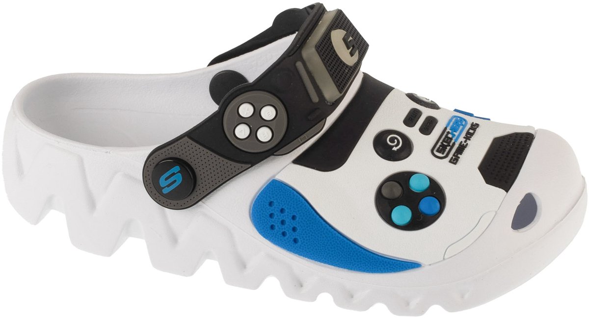 Skechers Foamies: Zaggle - Hydro-Pointz, voor een jongen, Wit, Slippers, maat: 32