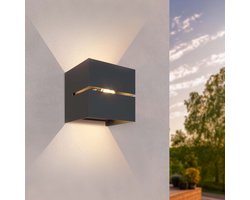 Ledvion LED Wandlamp 3W 3000K IP54 Tweezijdig Zwart Buitenlamp