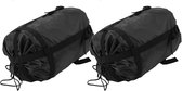Opbergzak Slaapzak - Compressie Tas - Compact Opbergen - Trekkoordsluiting - 2 Stuks - Zwart