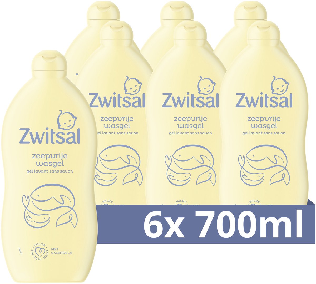 Goedkoopste Zwitsal Zeepvrije Wasgel - Baby - helpt de natuurlijke huidbarrière te beschermen - 6 x 700 ml