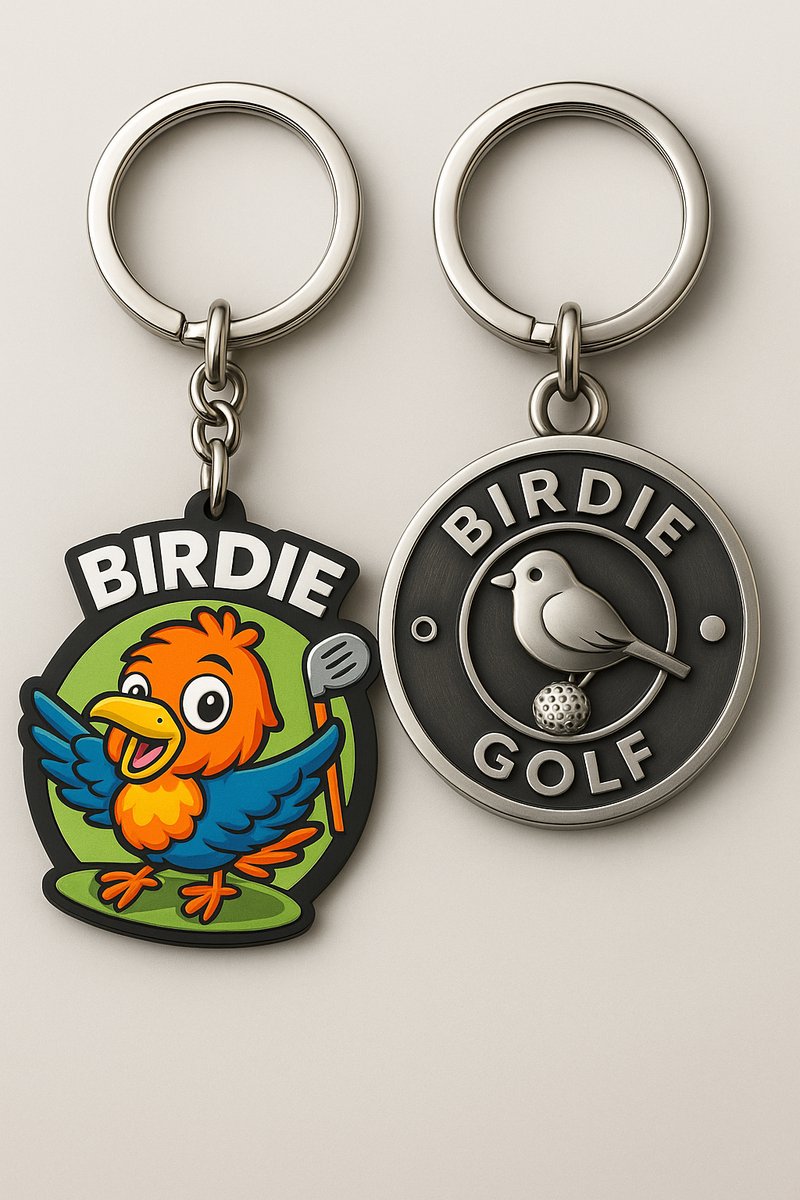 Birdie Golf Sleutelhangers – Set van 2 – Metaal & PVC – Cadeau Set