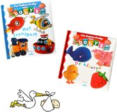 2 beeldenboekjes met stevige bladzijden - Kleuren en Voertuigen leren - Baby boekjes eerste jaar - Baby speelgoed - Buggyboekjes - Eerste woordjes - Kraamcadeau - Cadeau Jongen / Meisje - 0 jaar / 6 maanden / 1 jaar