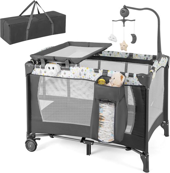COSTWAY 3 in 1 Opvouwbare co-sleeper
