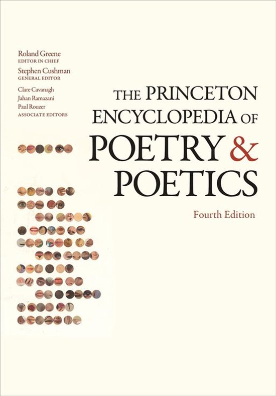 The Princeton Encyclopedia of Poetry & Poetics, quatrième édition, avec une mosaïque de lèvres et de bouches à gauche du titre.