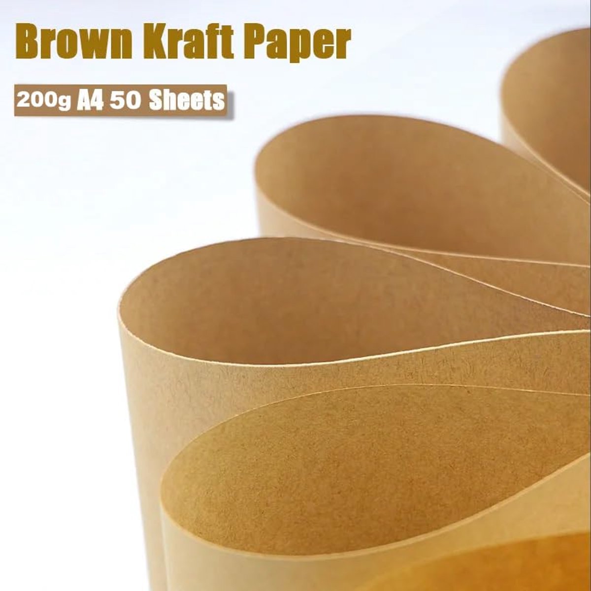 Bruine kraftkaart, A4-kaart, 250 g/m², dikke kraftpapierkaart, voor het maken van kaarten, plakboek, kantoorafdrukken en knutselen (25 vellen
