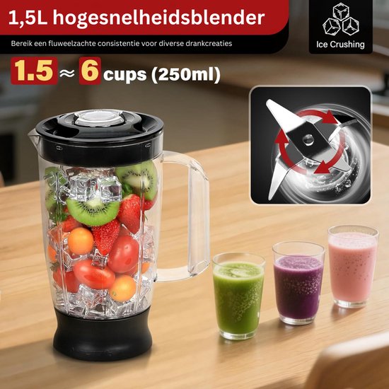 DailySupplies® Foodprocessor - Keukenmixer - Blender van DailySupplies® — afbeelding 5