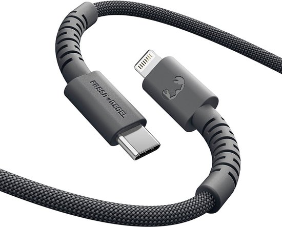 USB-C naar Lightning kabel 70 cm, ultraflexibel siliconen, knoopvrij, gevlochten nylon, 30W snel opladen voor iPhone iPad