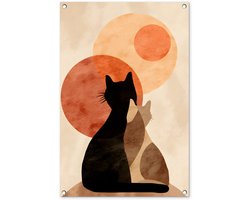 Tuinposter 60x90 cm - Tuindecoratie Katten - Zwart - Abstract - Cirkels - Poster voor in de tuin - Buiten decoratie - Schutting tuinschilderij - Tuindoek muurdecoratie - Wanddecoratie balkondoek Tuinposter 60x90 cm - Tuindecoratie Katten - Zwart - Abstract - Cirkels - Poster voor in de tuin - Buiten decoratie - Schutting tuinschilderij - Tuindoek muurdecoratie - Wanddecoratie balkondoek