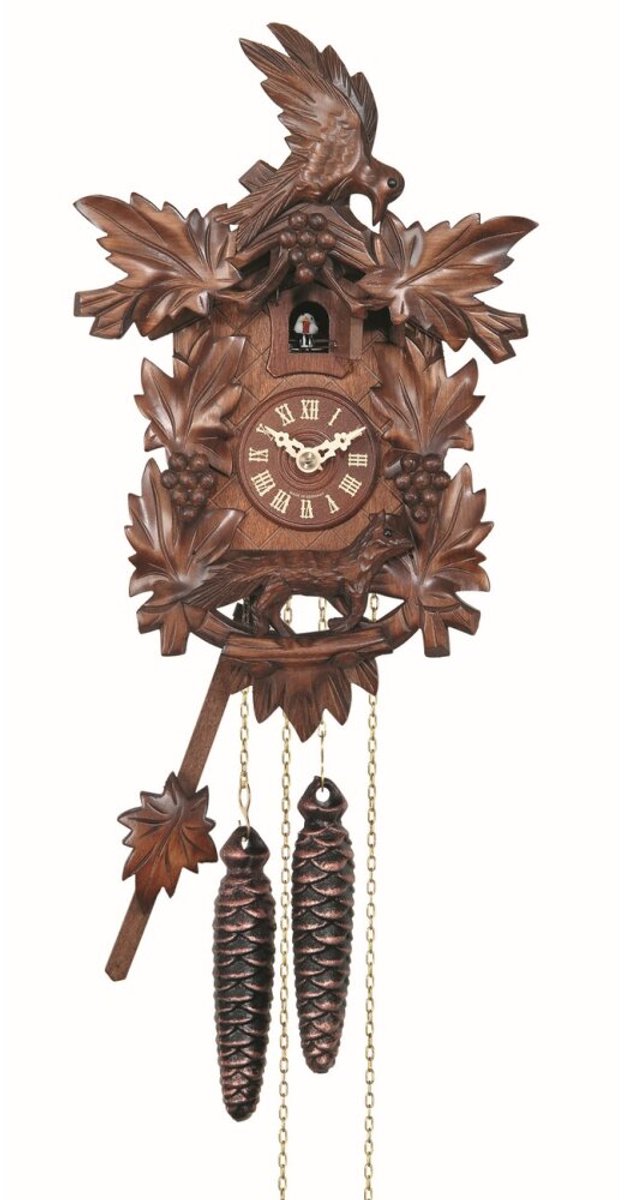 Engstler - 922_Q - Koekoeksklok - Kwarts - Notenhout - 30 cm