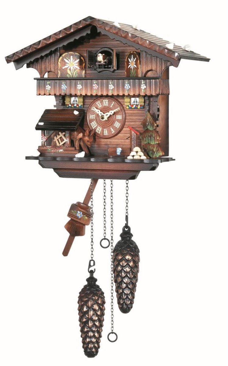 Engstler 440_QM - Koekoeksklok - Kwarts - Notenhout - met muziek - 26 cm