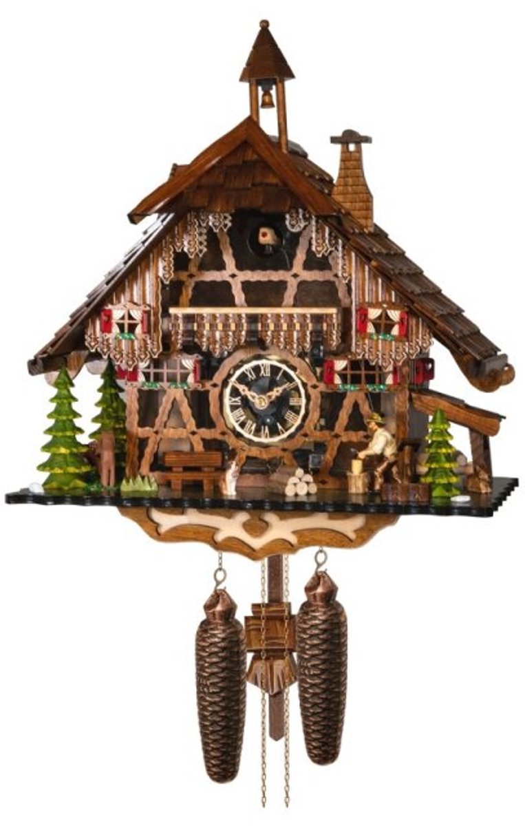 Engstler 2651/8 - Koekoeksklok - 8-daags kettinguurwerk - Notenhout - 40 cm Bruin